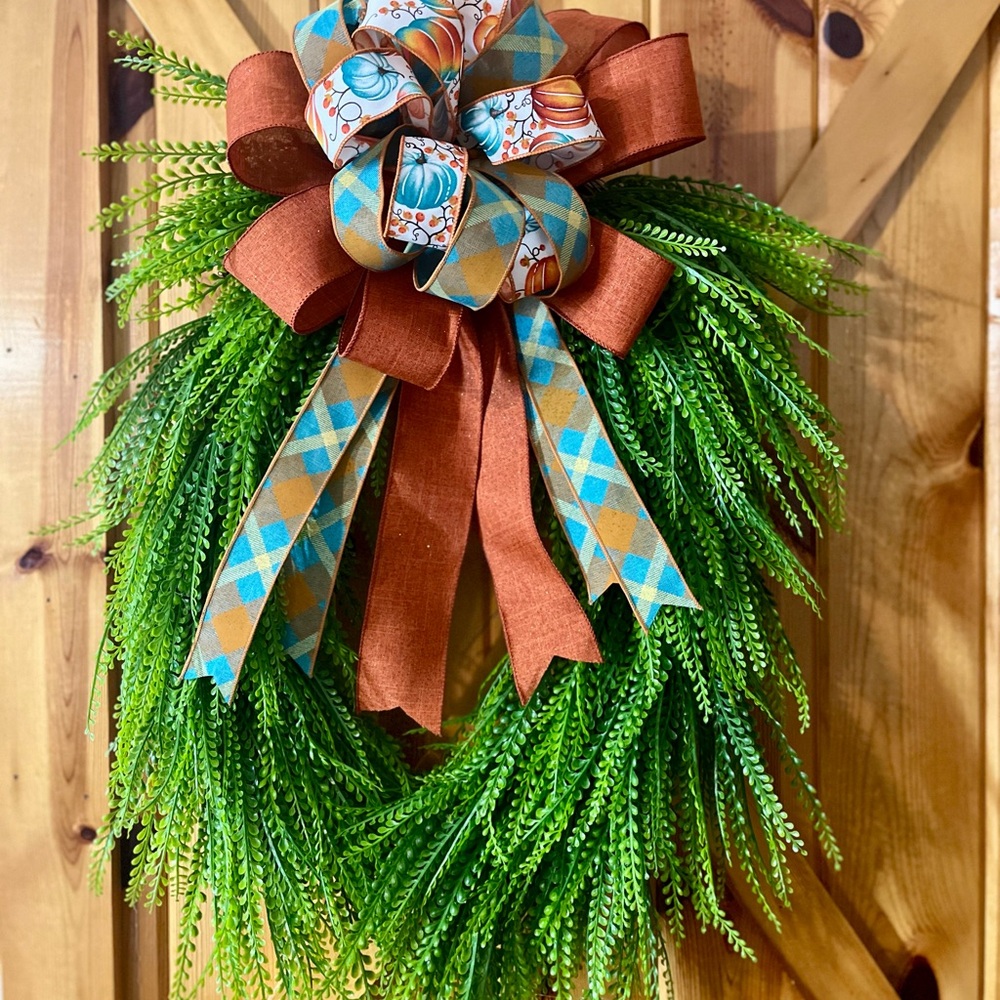 Elegant Green and Brown Holiday Wreath